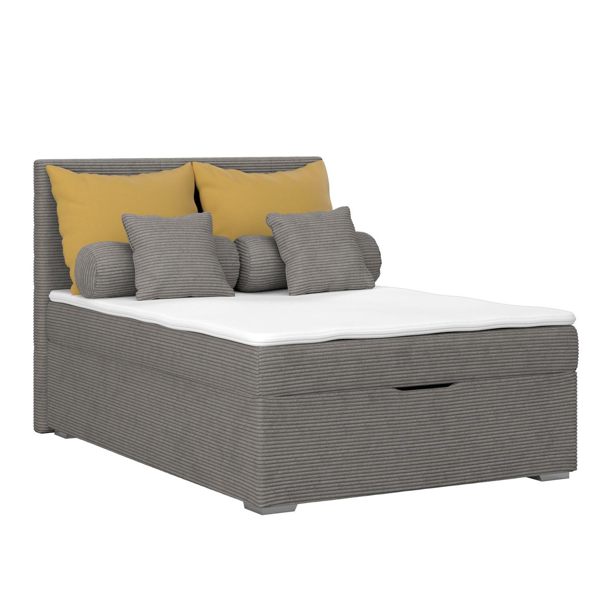 Kárpitozott Ágy Adria 140/200cm - antracit, Konventionell, textil/fa (140/200cm)