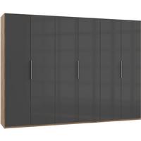 Drehtürenschrank 300cm Level, Grau/eiche Dekor - Eichefarben/Weiß, MODERN, Glas/Holzwerkstoff (300/216/58cm) - MID.YOU