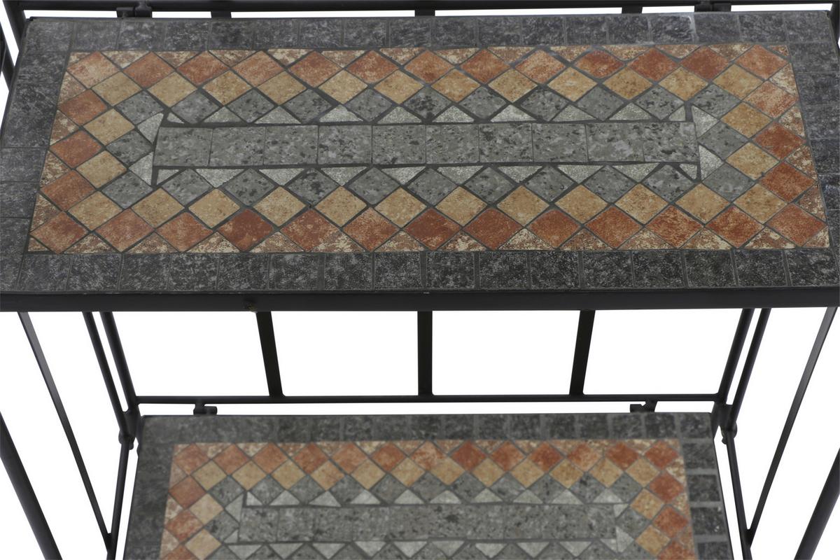 Gartenregal Metall/Keramik Bunt/Schwarz B/H: ca. 62/142cm - Multicolor/Schwarz, MODERN, Keramik/Metall (62/142/29cm) - Siena Garden