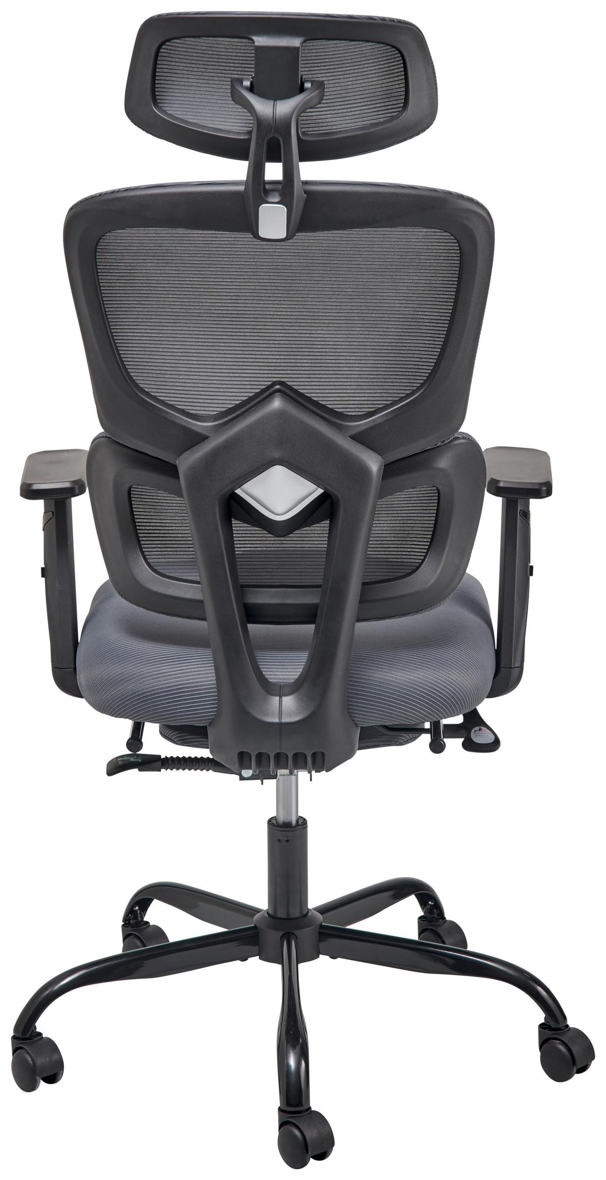 Drehstuhl Parma - Schwarz/Grau, MODERN, Kunststoff/Textil (65/115-123/68cm) - Livetastic