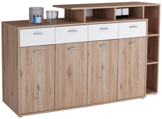 Komoda Tom - farby dubu/biela, Moderný, kompozitné drevo (190/105/40cm) Komoda Tom - farby dubu/biela, Moderný, kompozitné drevo (190/105/40cm)