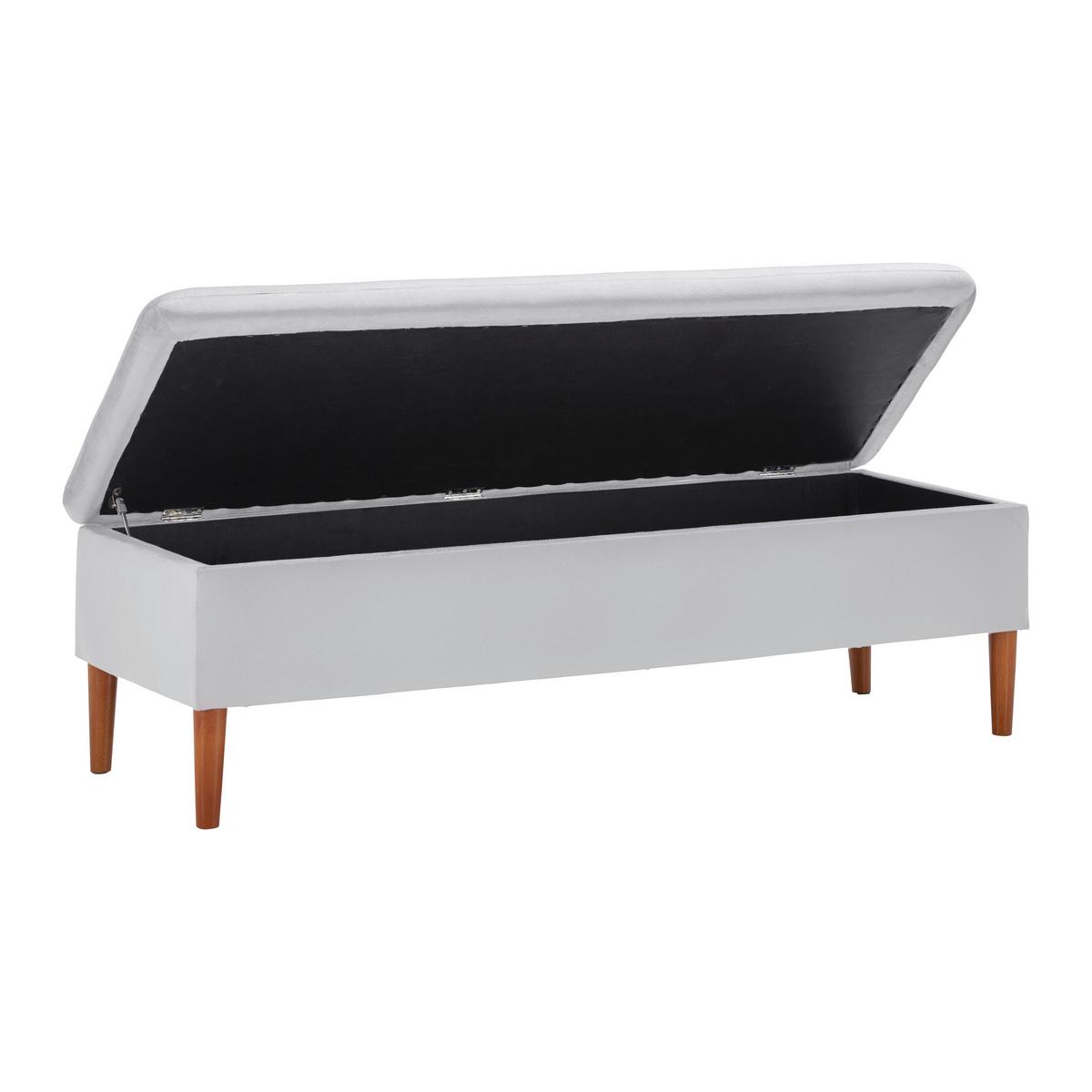 Lavica s úl. priestorom Jessy svetlosivá - farba buka/svetlosivá, Modern, drevo/textil (150/50/55cm) - Bessagi Home