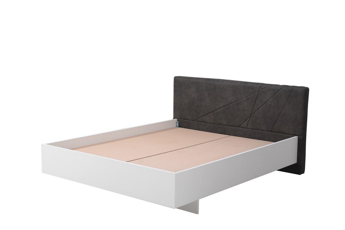 Ágykeret Ksanti 160/200 Cm - fehér, Basics, faalapú anyag/textil (160/200cm)