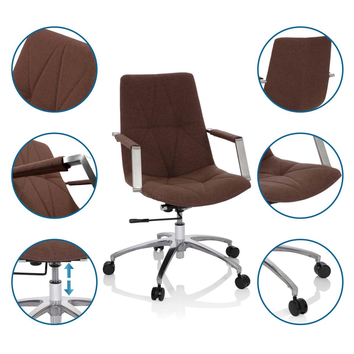 Drehstuhl Saranto Ii Braun - Alufarben/Braun, MODERN, Kunststoff/Textil (57/100/75cm) - MID.YOU