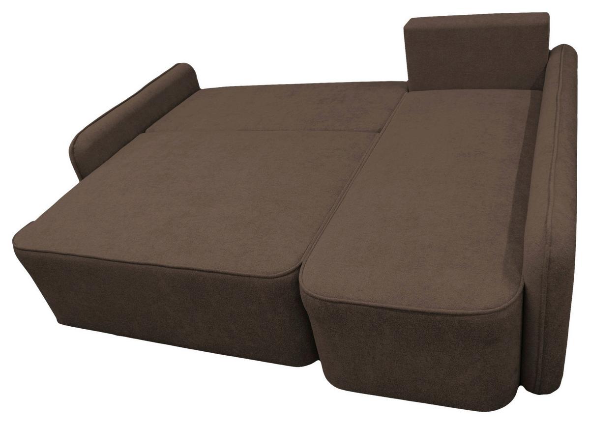 Ecksofa Fancy Braun 209x143 Cm - Schwarz/Braun, Design, Textil (209/143cm) - MID.YOU