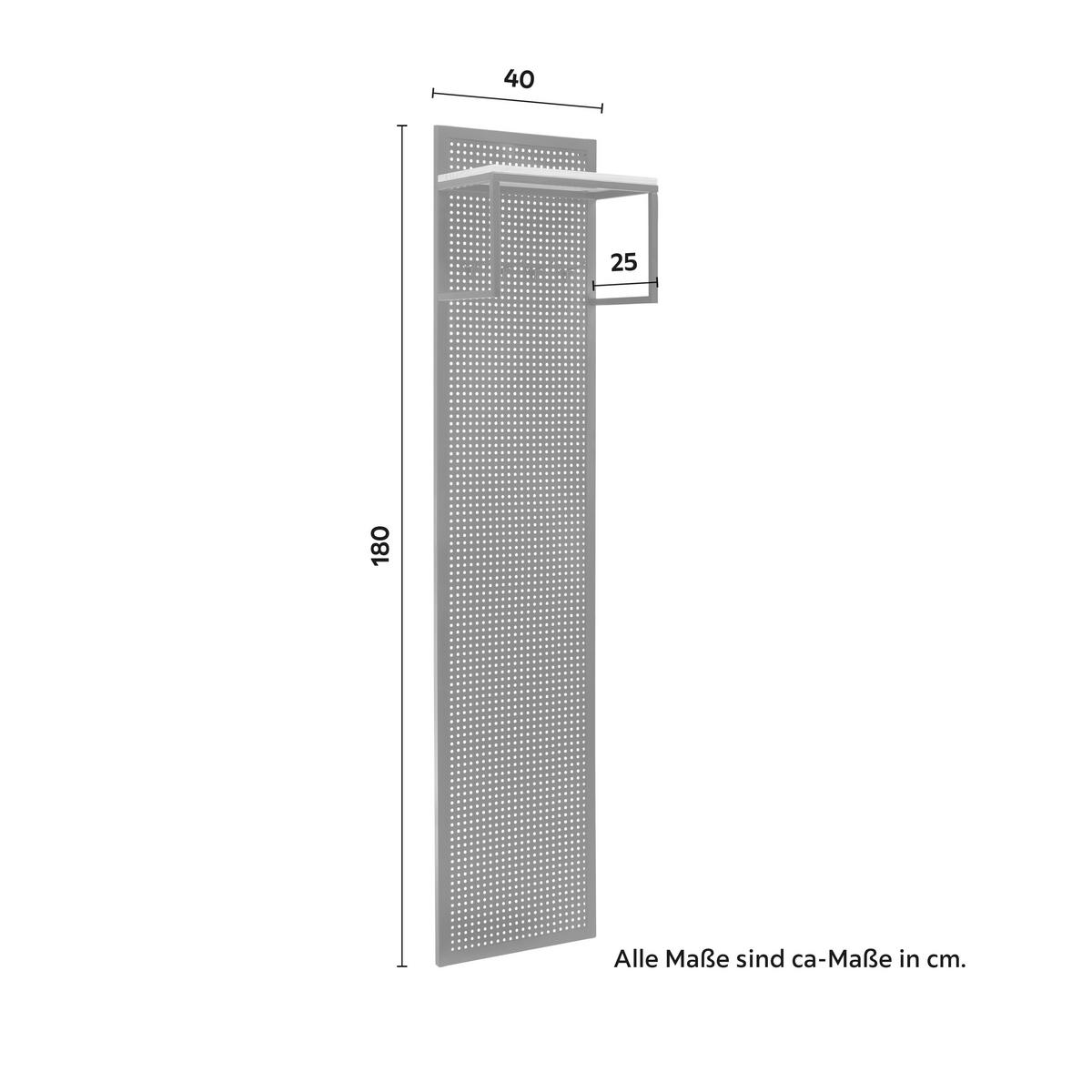 Šatný panel LORENZO - čierna/farba borovice, Modern, kov/drevo (40/180/25cm) - Bessagi Home