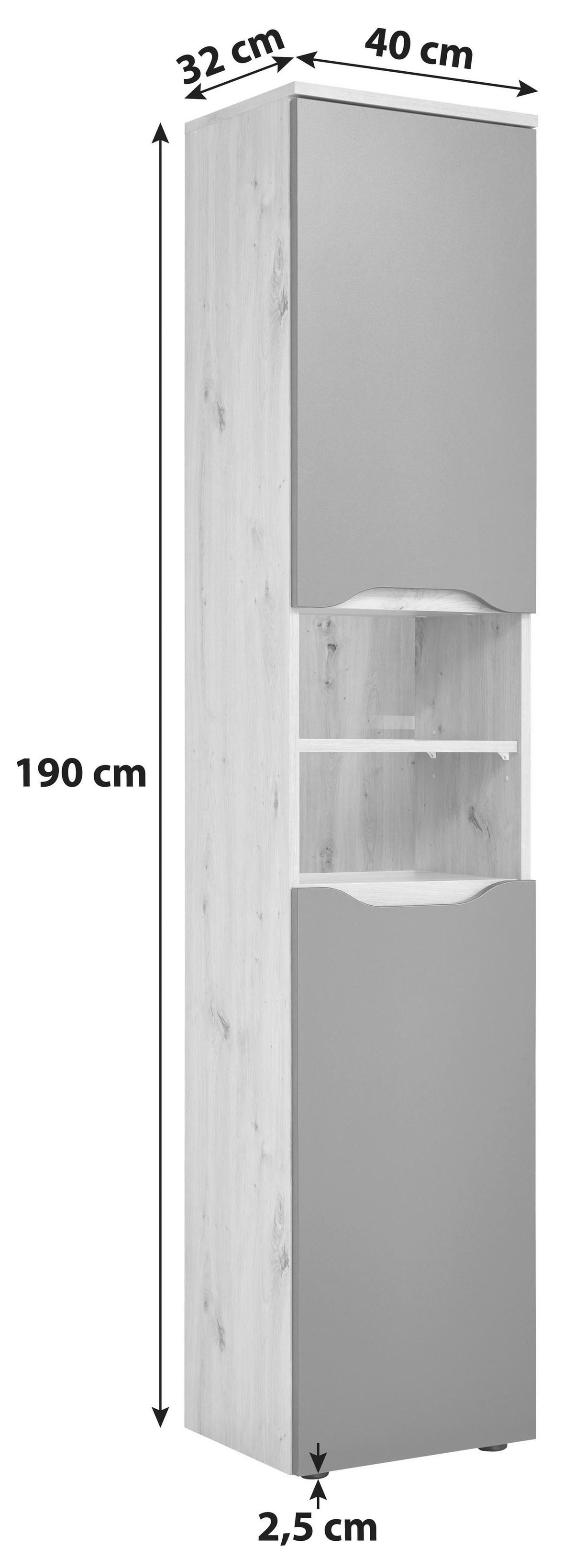 VYSOKÁ SKRINKA GIGA - čierna/antracitová, Modern, kompozitné drevo/plast (40/190/32cm)