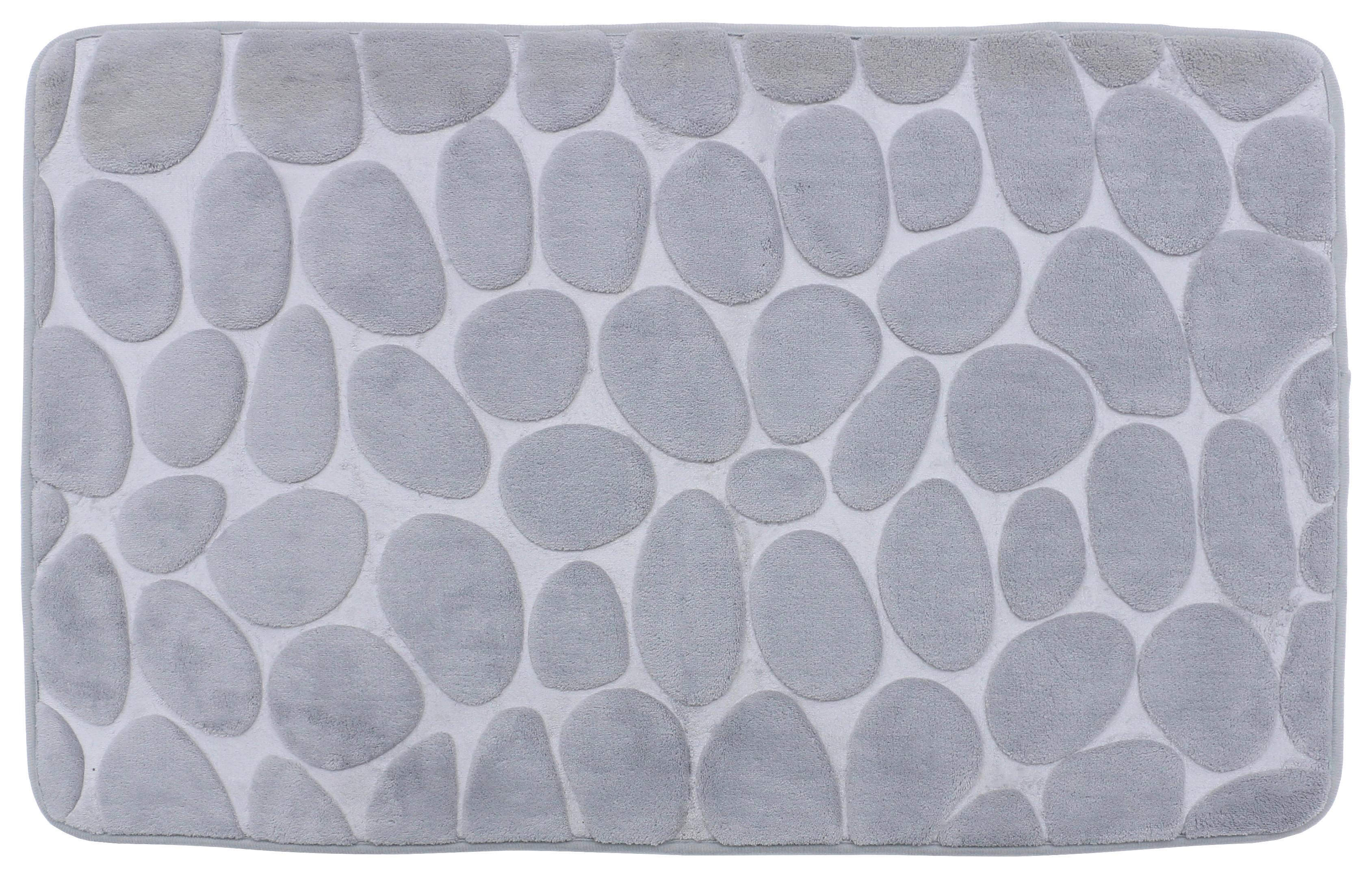 Badematte Stone 50x80 cm Silberfarben, Rutschhemmend - Silberfarben, MODERN, Textil (50/80cm) - Luca Bessoni