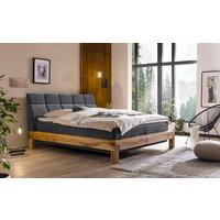 Boxspringbett Mit Topper 160x200 Bed Bull - Anthrazit/Buchefarben, Natur, Textil (160/200cm) - Livetastic