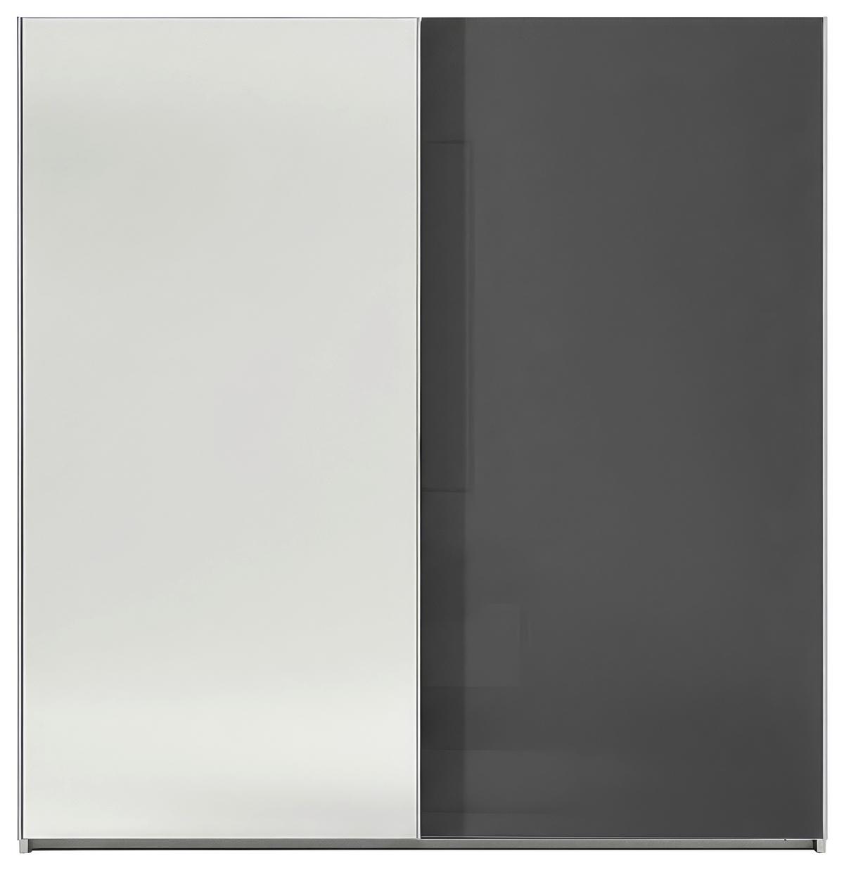 Šatníková skriňa LUMOS, šírka 200 cm - hliníková, Konventionell, kov/kompozitné drevo (200/222/68cm)