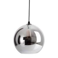 Hängeleuchte Vaso H: 125 cm 1-Flammig, Kugelform - Silberfarben/Schwarz, Design, Glas/Kunststoff (25/125cm) - Näve