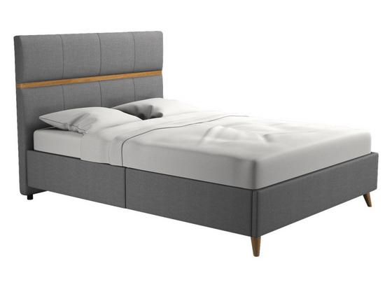 Polsterbett Munich 140x200 Hellgrau - Walnussfarben/Schwarz, MODERN, Holz/Textil (147.5/115/213cm) Polsterbett Munich 140x200 Hellgrau - Walnussfarben/Schwarz, MODERN, Holz/Textil (147.5/115/213cm)