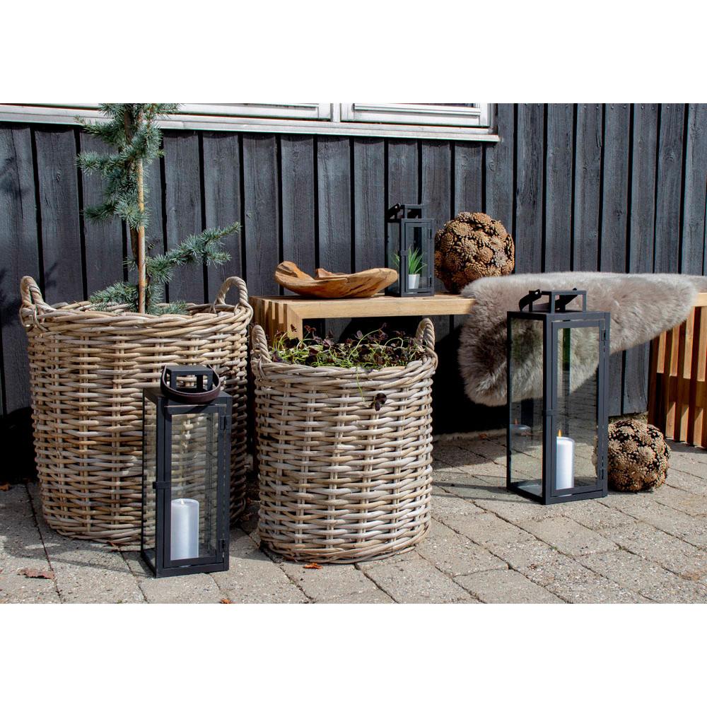 Korbset Rattan Braun 2-Teilig - Braun, Basics, Holz/Kunststoff