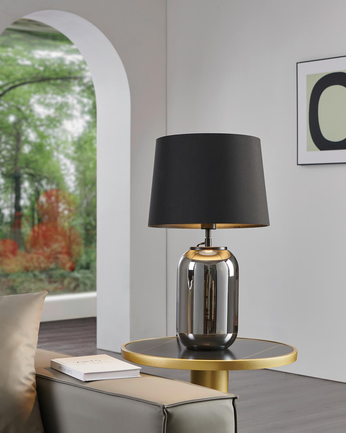 Tischleuchte 390063*cuite - Schwarz, Basics, Glas/Metall (35/61cm) - Eglo