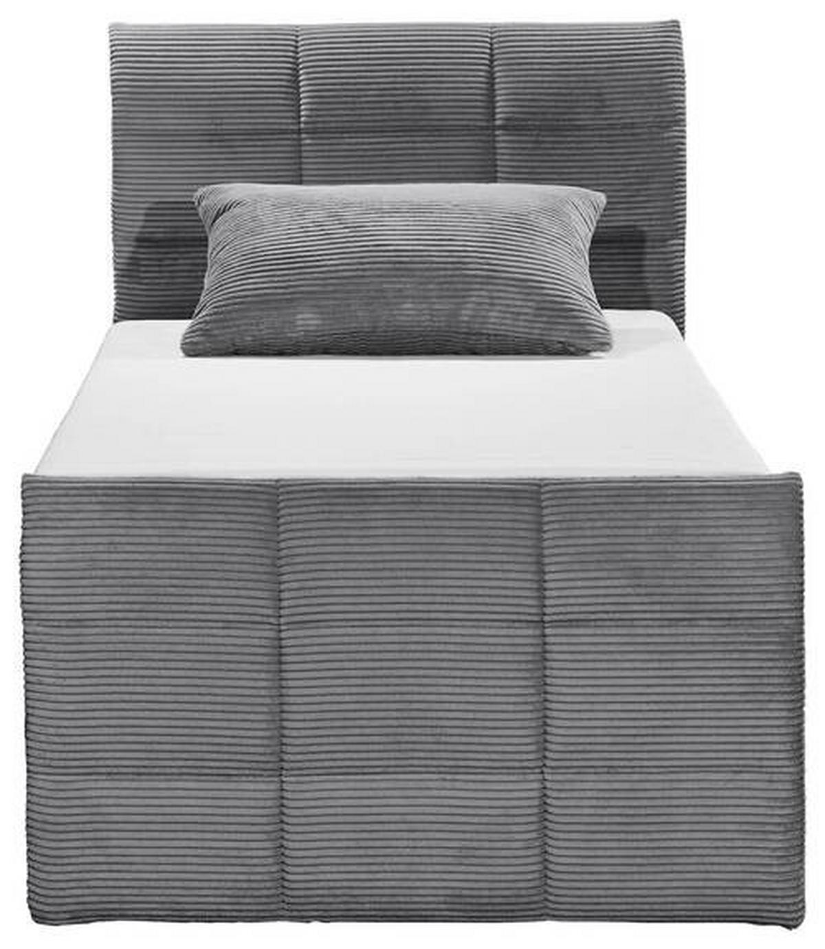 Boxspringbett Mit Topper & Bettkasten 120x200 Bolivia - Dunkelgrau/Schwarz, MODERN, Holzwerkstoff/Textil (120/200cm) - MID.YOU