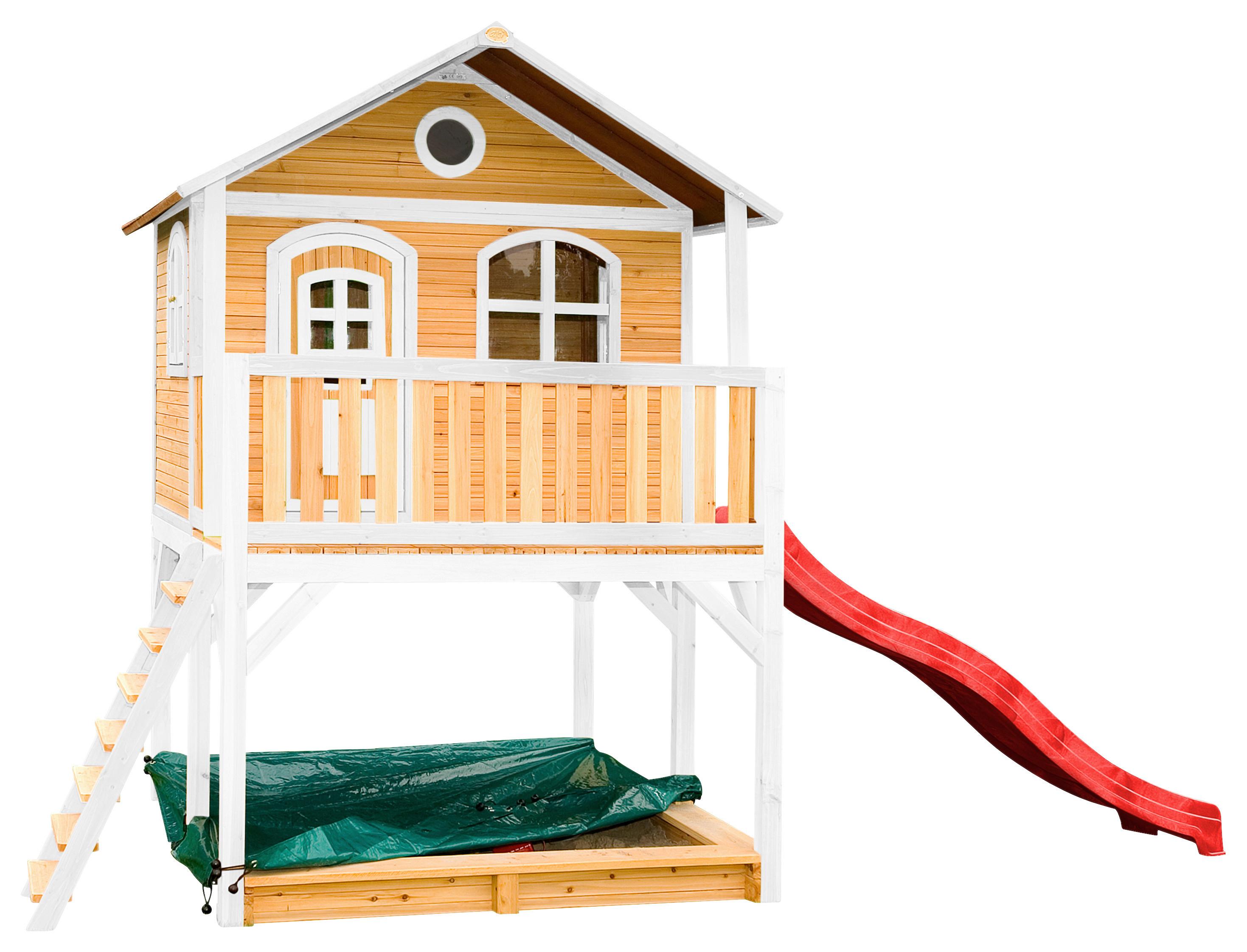 Spielhaus A030.042.21 - Rot/Braun, KONVENTIONELL, Holz (432/293/212cm) - Ambia Garden