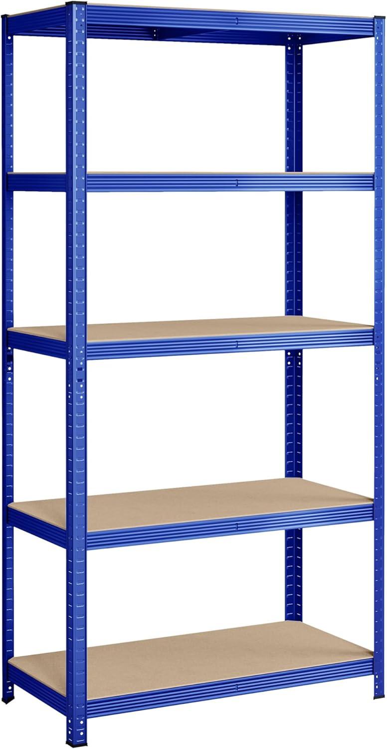 Schwerlastregal Blau, Hellbraun B: 100 cm - Blau/Hellbraun, Basics, Holzwerkstoff/Metall (100/200/50cm)