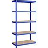 Schwerlastregal Blau, Hellbraun B: 100 Cm - Blau/Hellbraun, Basics, Holzwerkstoff/Metall (100/200/50cm)