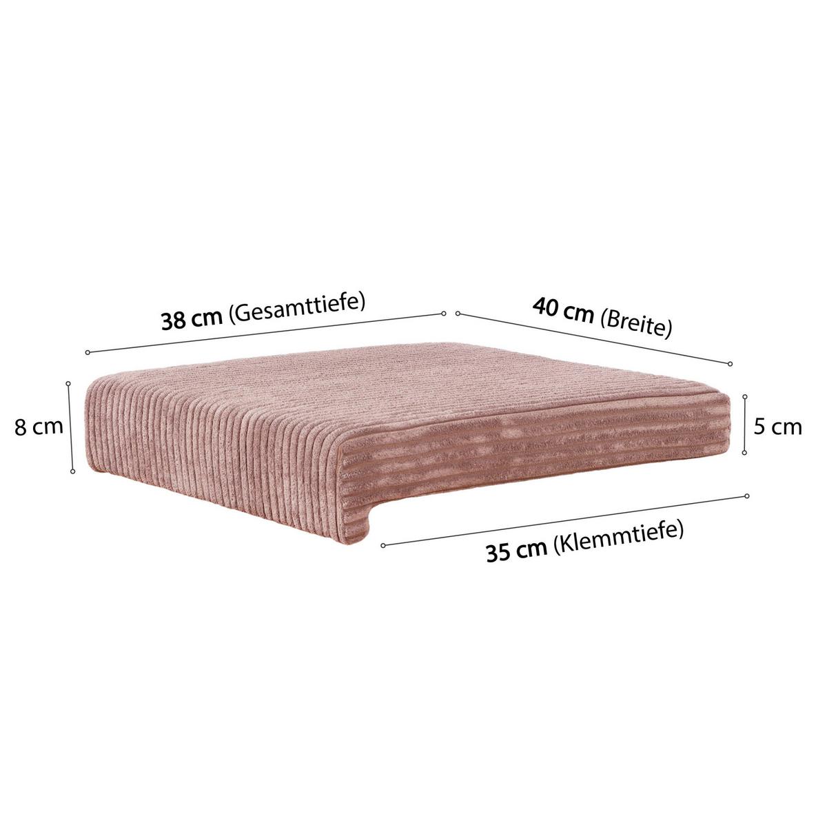 Bankkissen 2-tlg. Set Cord, Altrosa,lxb: 40x35/38 Cm - Altrosa, Basics, Textil (40/35/38/5/8cm)