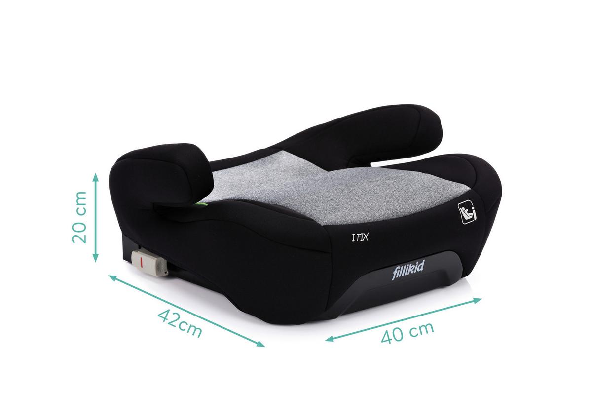 Sitzerhöhung Felix Schwarz/Grau B: 42,4 cm - Schwarz/Grau, Basics, Kunststoff/Textil (40/42/20cm) - Fillikid