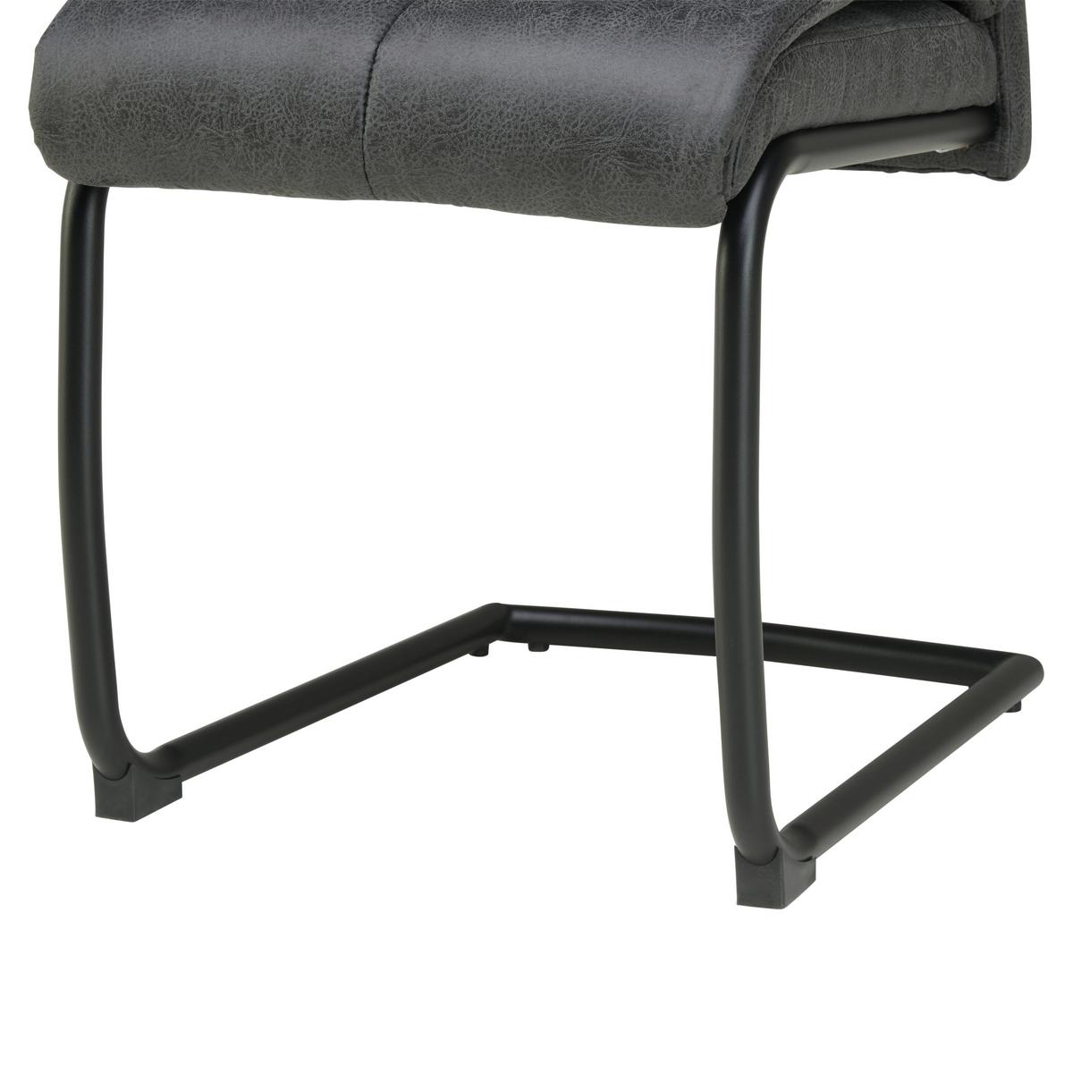 Schwingstuhl Kiana Microfaser Dunkelbrau, B: 38cm - Dunkelgrau/Schwarz, LIFESTYLE, Textil/Metall (38/97/45cm) - Livetastic