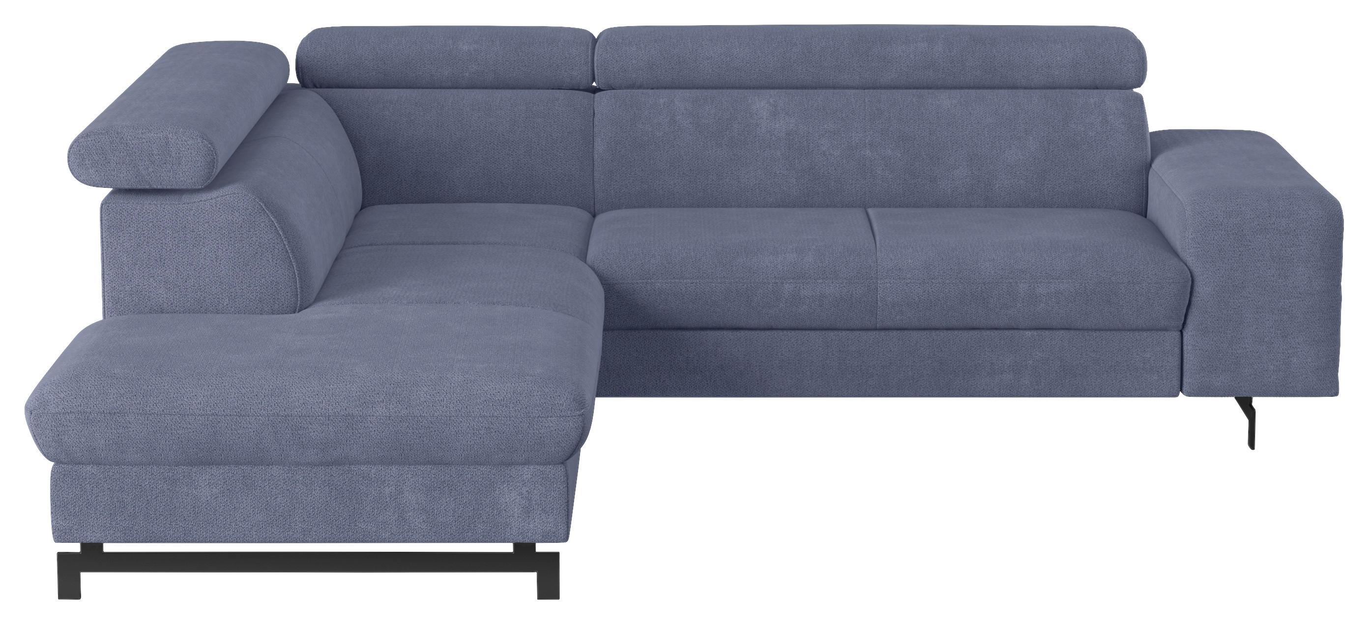ECKSOFA EMMA - Blau/Schwarz, Textil (215/262cm) - MID.YOU