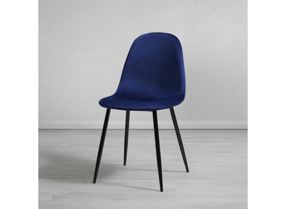 Židle Lio - modrá/černá, Moderní, kov/dřevo (43/86/55cm) - Modern Living Židle Lio - modrá/černá, Moderní, kov/dřevo (43/86/55cm) - Modern Living