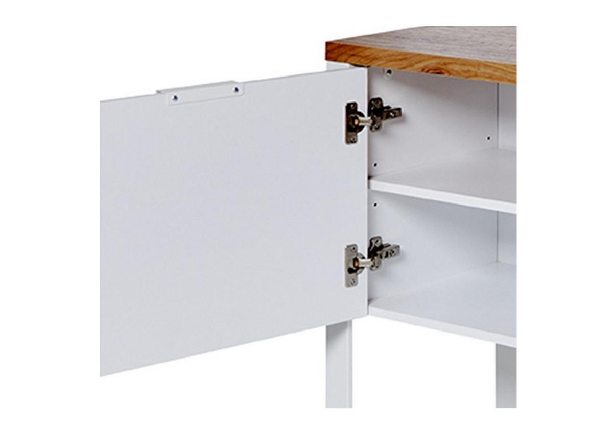 Sideboard Loop Sb 180 Eichefarben/weiß B: 180 Cm - Eichefarben/Weiß, KONVENTIONELL, Holzwerkstoff/Metall (180/76/40cm) - Livetastic