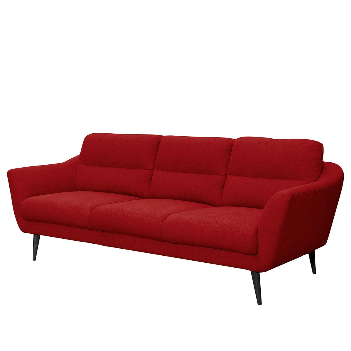 3-Sitzer-Sofa Tromso Rot B: 209 cm - Rot/Schwarz, Design, Textil (209/87/88cm) - Livetastic
