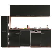 Küchenblock Oliver Singleküche 225 cm - Eichefarben/Grau, Basics, Holzwerkstoff (225cm) - Respekta