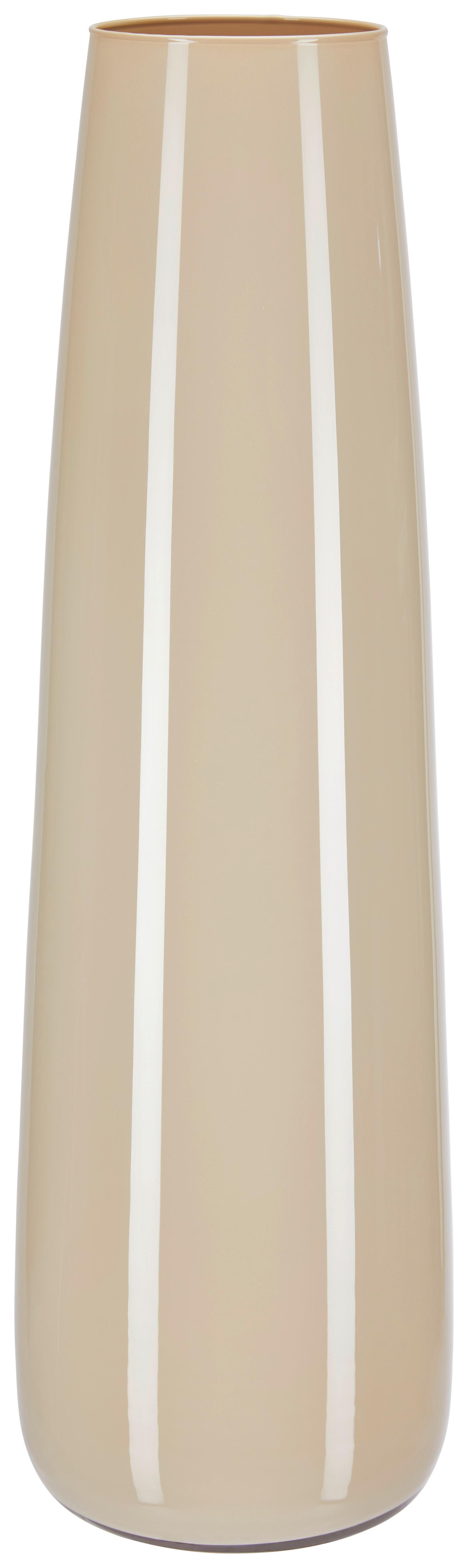 Vase Flora Zylindrisch Aus Glas Beige H: 60 cm - Beige, Basics, Glas (21cm) - Ondega