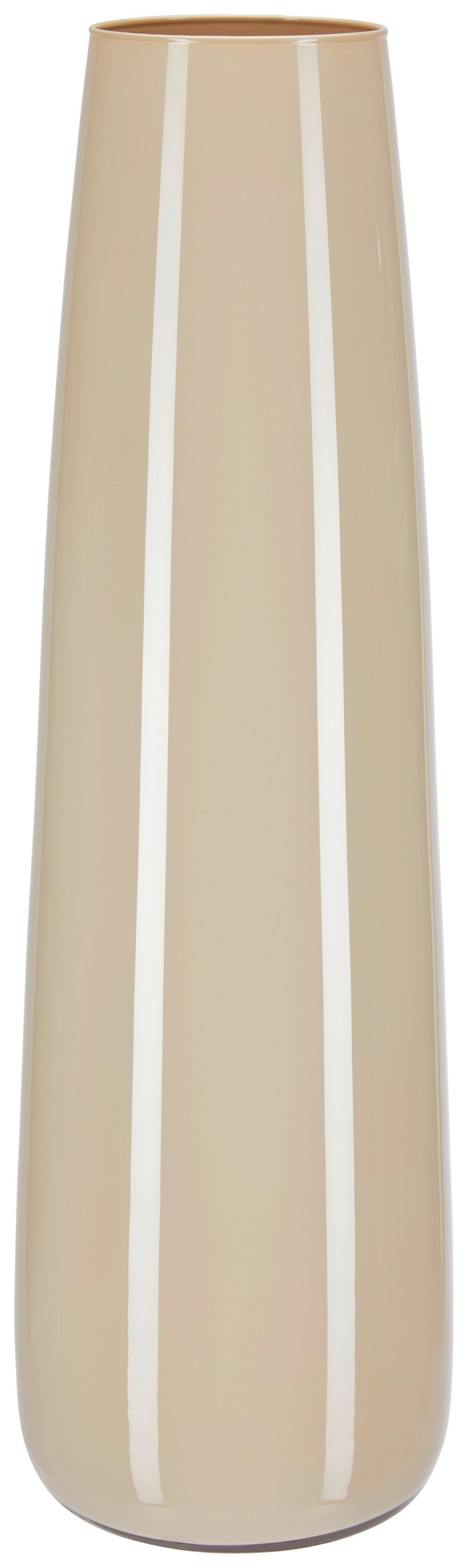 Vase Flora Zylindrisch Aus Glas Beige H: 60 Cm - Beige, Basics, Glas (21cm) - Ondega