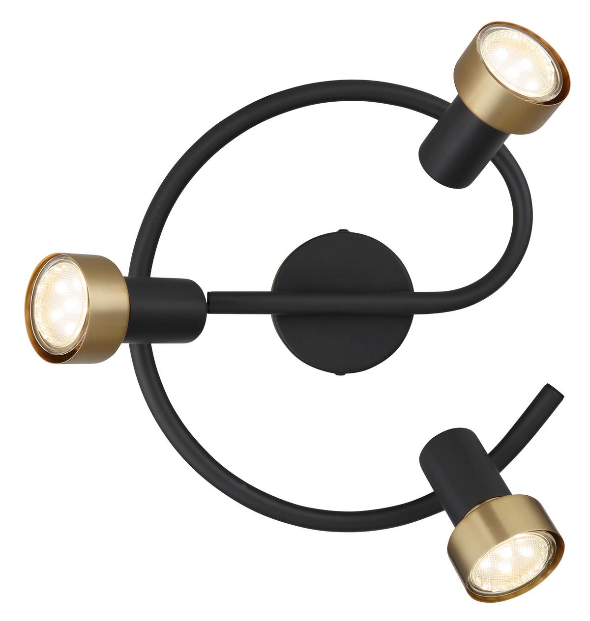 Strahler 57917-3g - Chromfarben/Goldfarben, KONVENTIONELL, Metall (25/13,3cm) - Globo