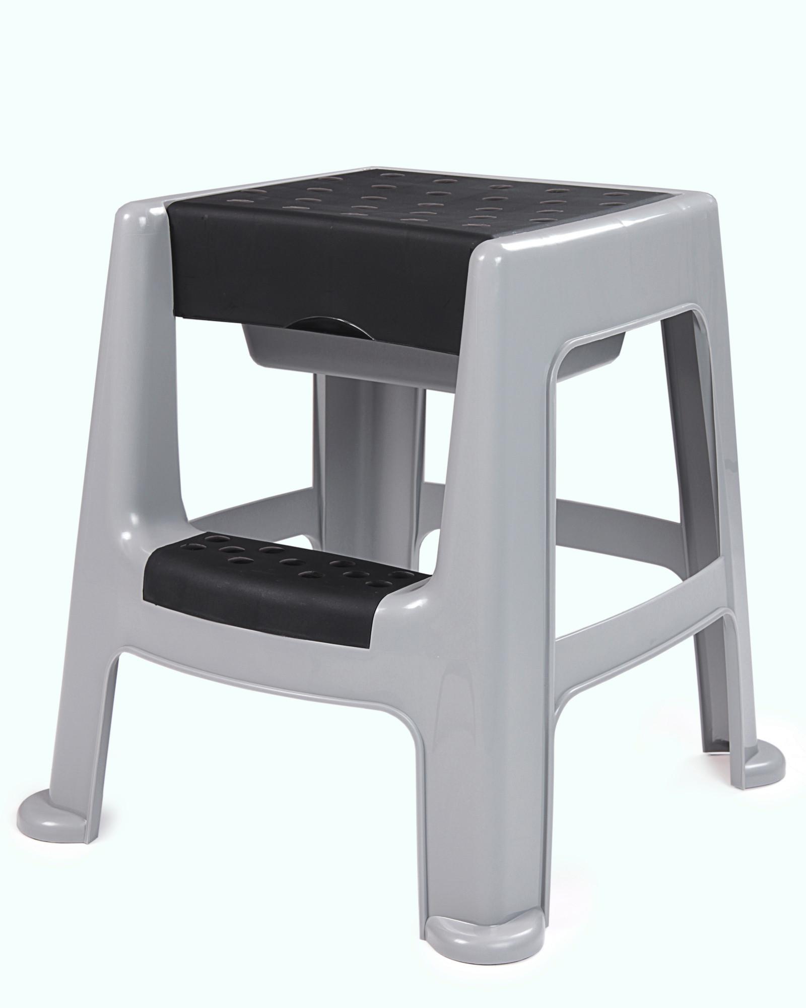 Tritthocker Escapeau Grau - Grau, Basics, Kunststoff (44/47/47cm)