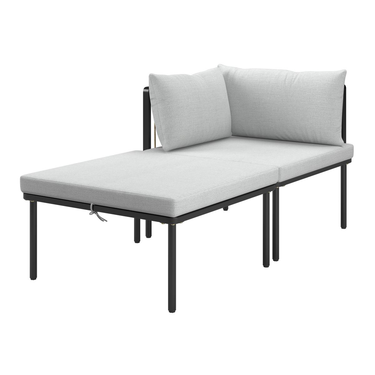 Loungegarnitur Vienna - Schwarz/Grau, MODERN, Holz/Textil (70/30/77cm) - Beldano