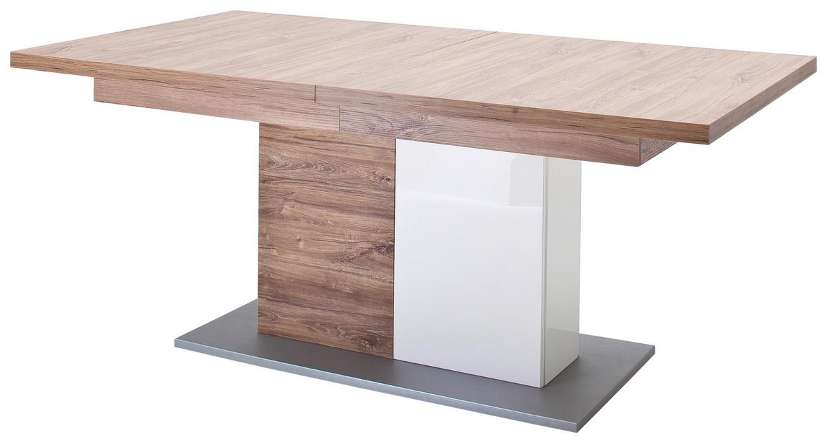 Esstisch ausziehbar Luzern 180-230x100cm Weiß/Eiche Dekor - Eichefarben/Weiß, Design, Holzwerkstoff (180-230/100/77cm) - Livetastic