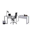 Eckschreibtisch Office Edition Weiß L: 205-177cm - Silberfarben/Weiß, MODERN, Holzwerkstoff/Metall (205-177/77/177-205cm) - MID.YOU