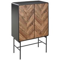 Kommode Sandy B: 80 cm Eichefarben - Eichefarben/Schwarz, MODERN, Holzwerkstoff/Metall (80/122/40cm) - MID.YOU