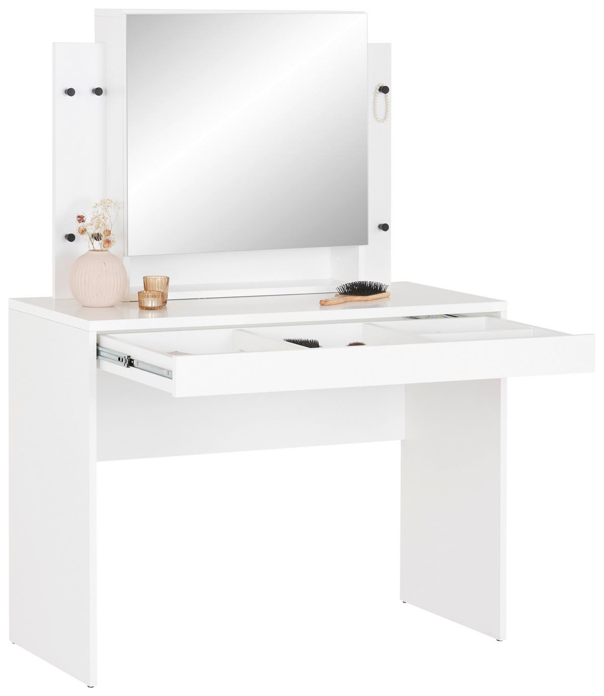 Schminktisch Sandy Weiß B: 100 cm mit Lade - Weiß, MODERN, Holzwerkstoff (100/76/45cm)