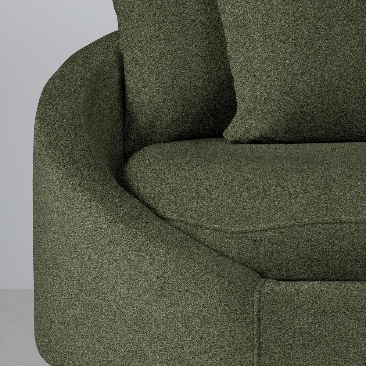 Rohová sedačka AXEL, pravá, olivově zelená žinylka - černá/olivově zelená, Moderní, kov/textil (291/250cm) - Mömax