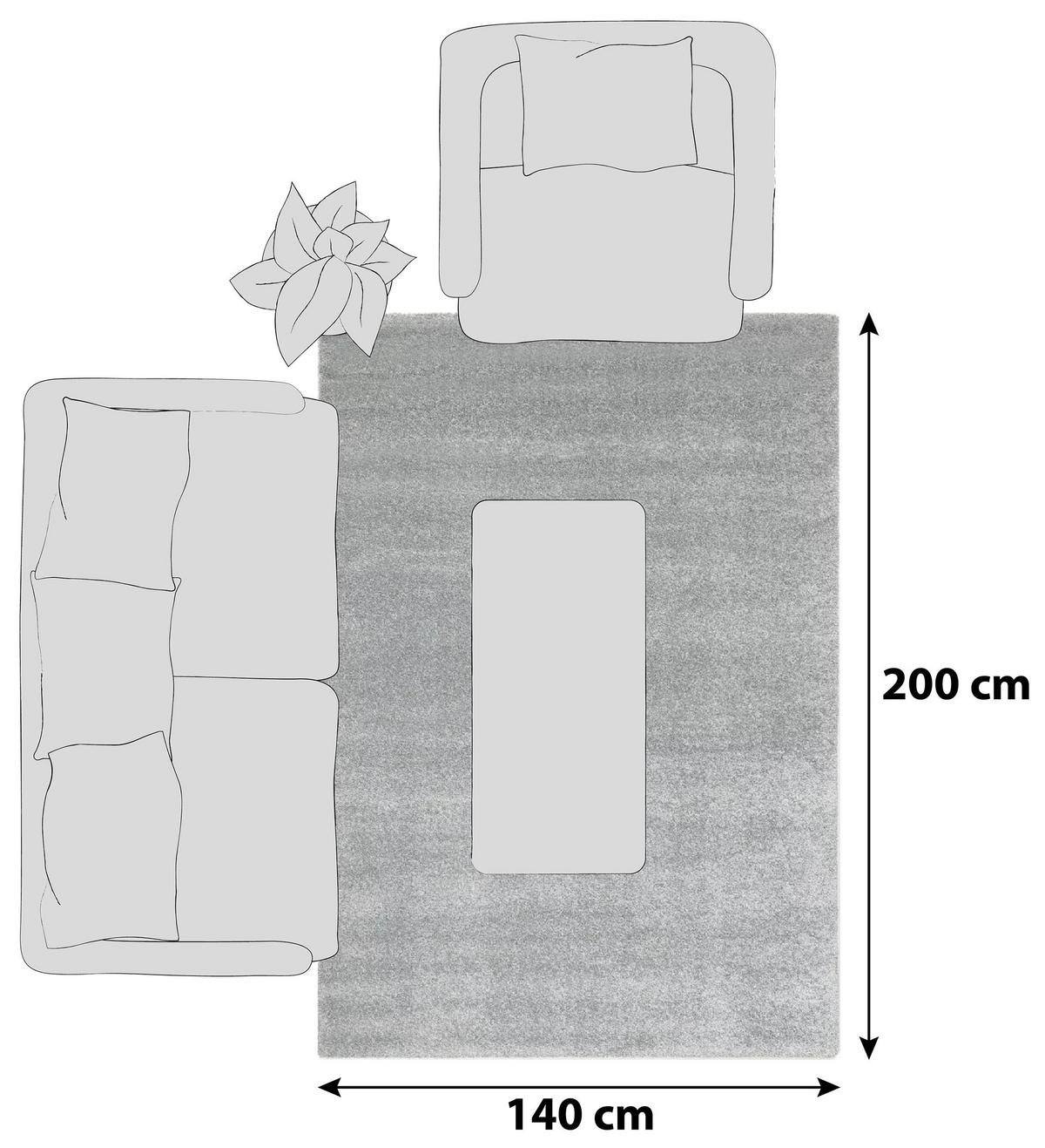 Hochflorteppich Bellevue Mintgrün 140x200 cm - Mintgrün, Basics, Textil (140/200cm) - Novel