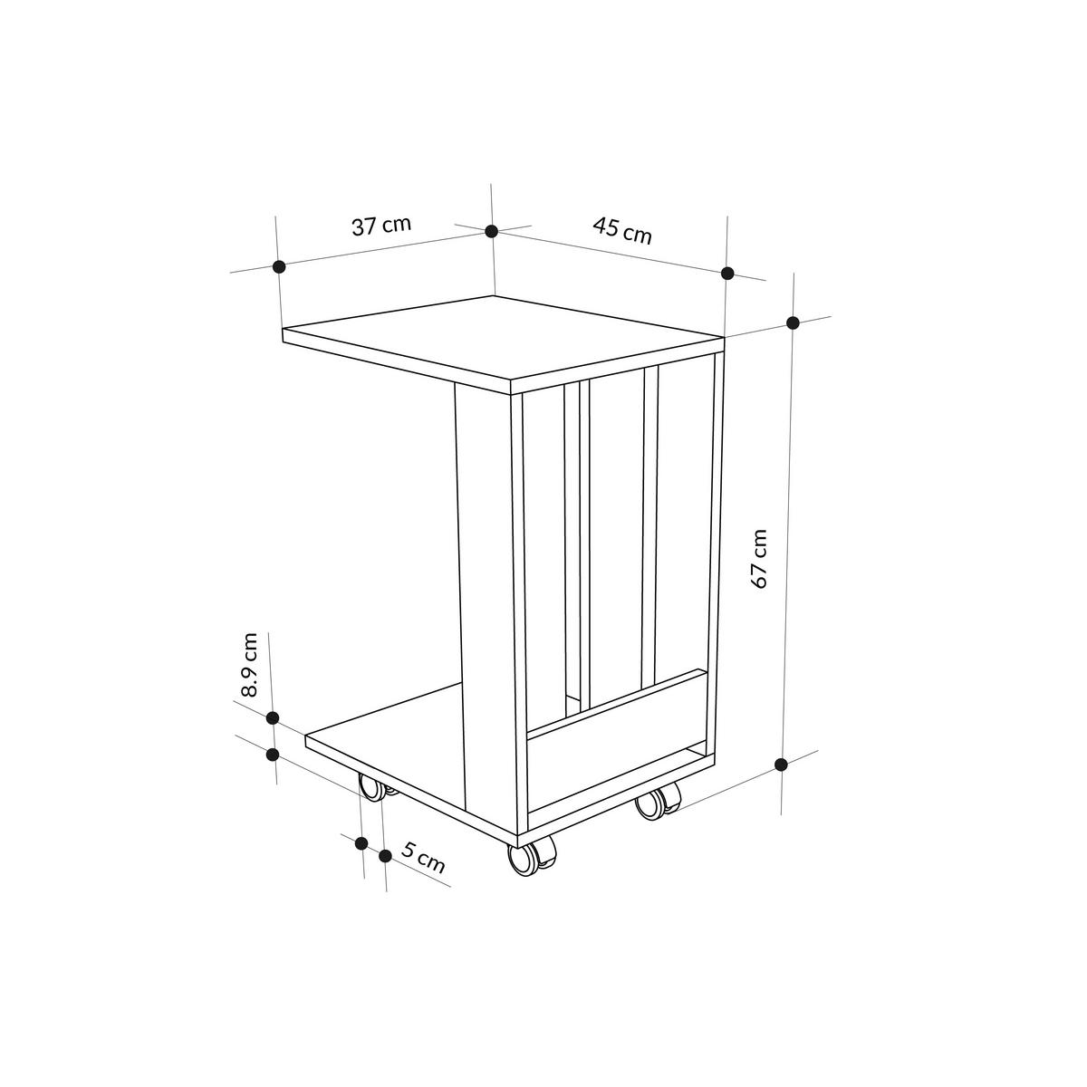 Beistelltisch Edi Beistelltisch - Eichefarben, Design, Holzwerkstoff/Kunststoff (37/45/60cm) - Livetastic
