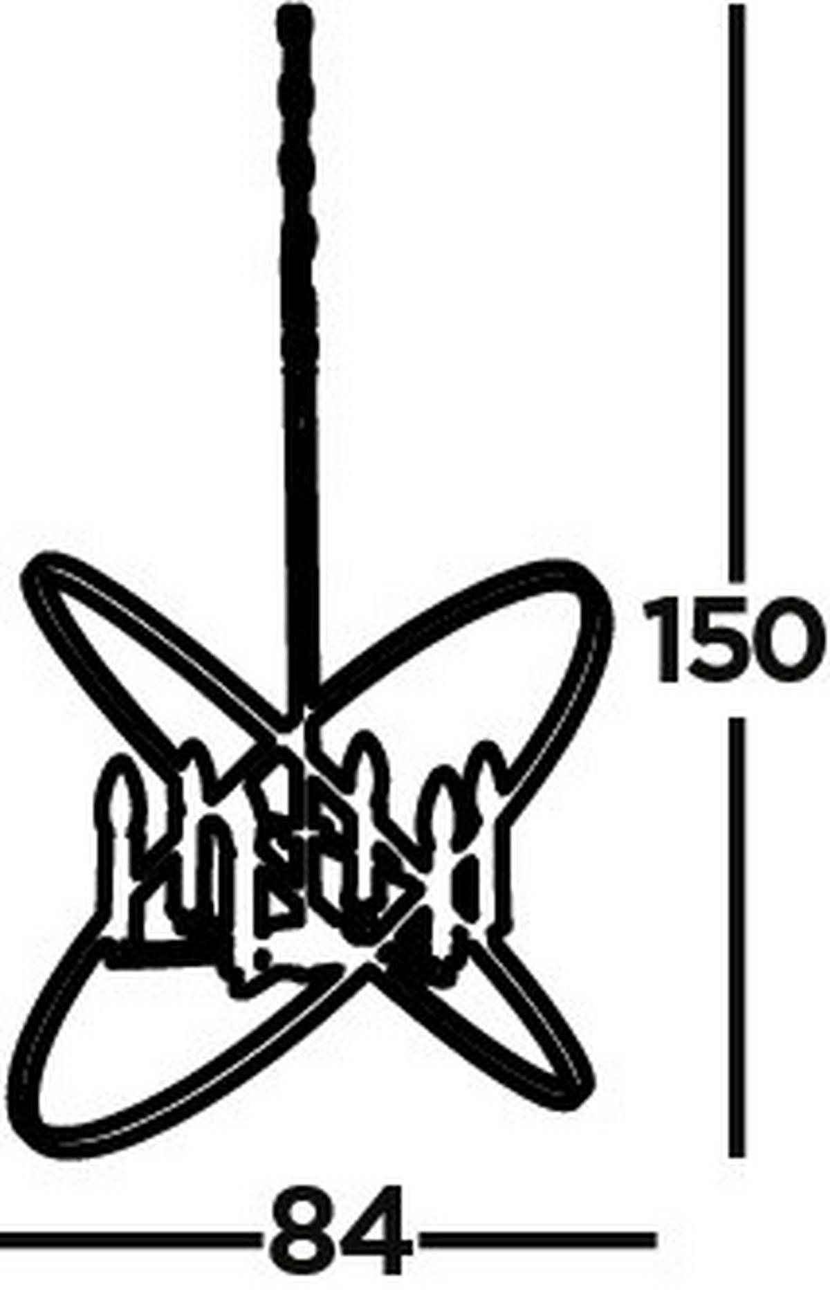 Hängleuchte Hoopla H: 150 cm 6-Flammig, höhenverstellbar - Schwarz/Braun, Design, Metall (84/150cm)