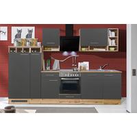 Küchenzeile ohne Geräte B: 310 cm Grau/Wildeiche Dekor - Wildeiche/Grau, Basics, Holzwerkstoff (310cm) - Respekta
