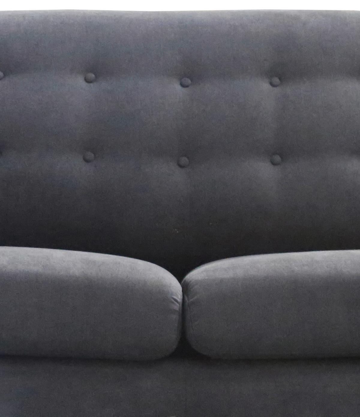 2-Sitzer-Sofa Monaco Dunkelgrau - Dunkelgrau/Schwarz, MODERN, Textil (134/82/80,5cm) - Luca Bessoni