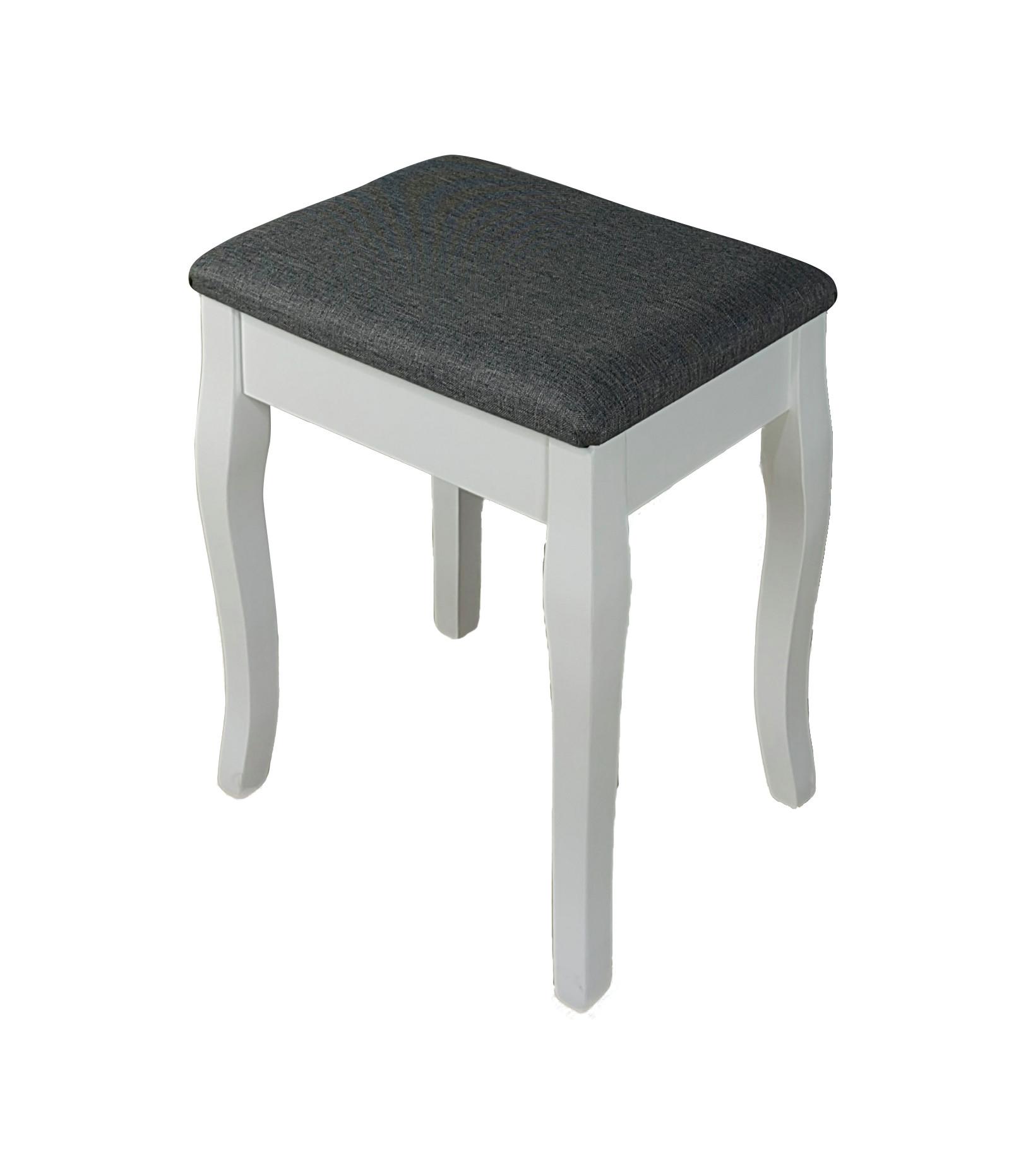 TABURETKA VANESSA 3 - biela/antracitová, Modern, drevo/kompozitné drevo (38/45/28cm)