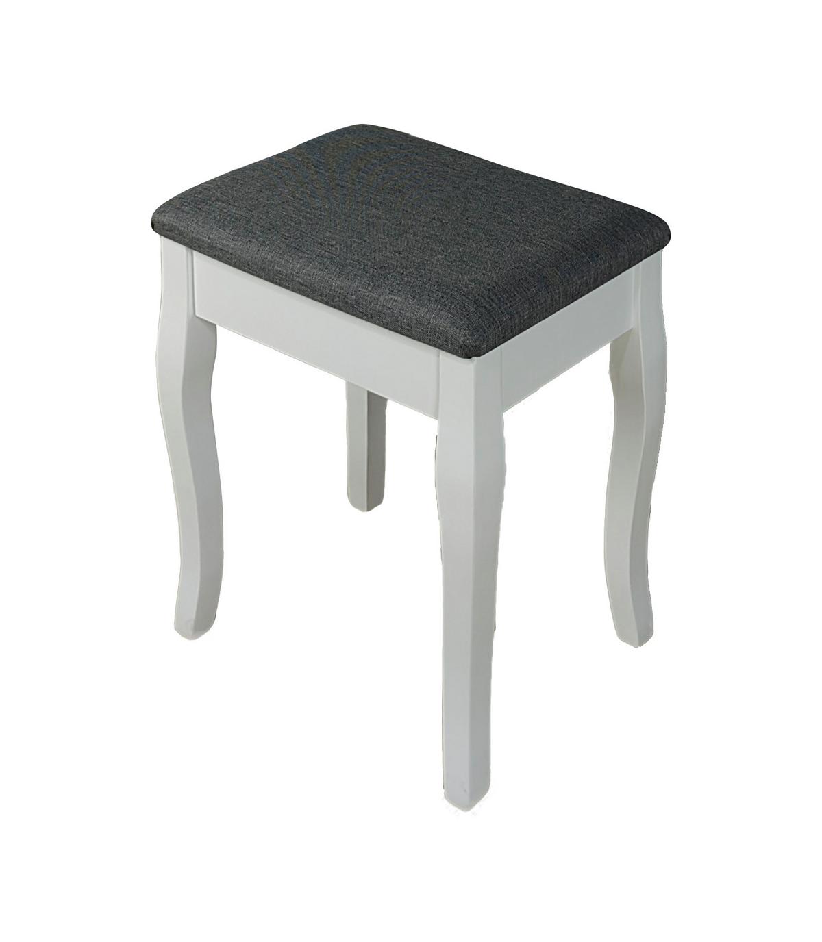 Hocker Vanessa Holz Weiß/ Anthrazit Sitz Gepolstert H:45 - Anthrazit/Weiß, MODERN, Holz/Holzwerkstoff (38/45/28cm)