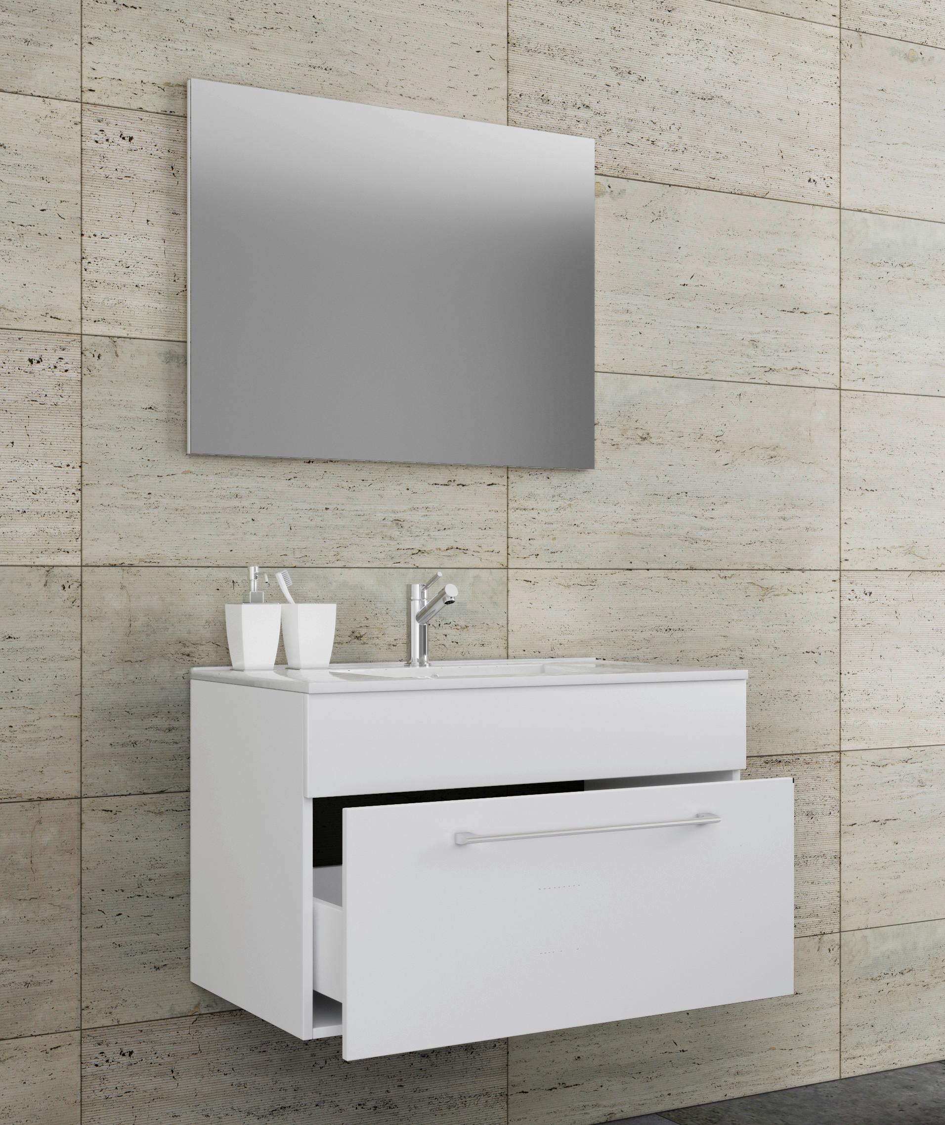 Badezimmer Badinos 3-teilig Weiß B: 60 Cm - Weiß, MODERN, Keramik/Holzwerkstoff (60cm) - MID.YOU
