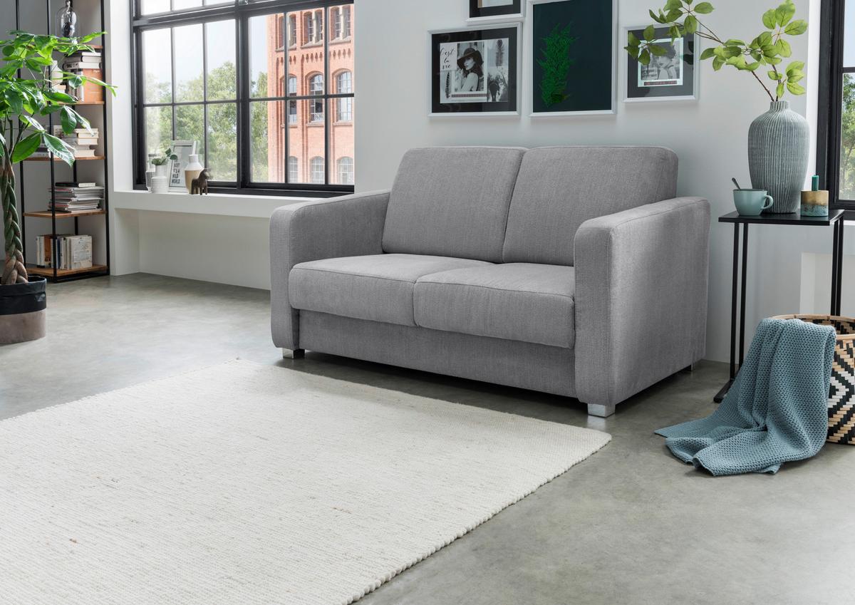 Schlafsofa Mia, Silberfarben B: 159 Cm - Chromfarben/Silberfarben, Basics, Textil (159/88/87cm) - Livetastic