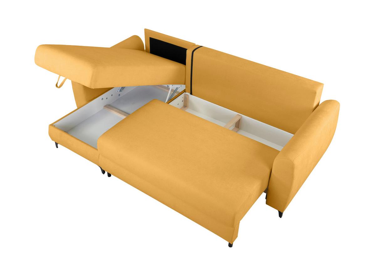 Ecksofa Moli, Gelb S: 236x148 cm - Gelb/Schwarz, Design, Textil (236/148cm) - MID.YOU